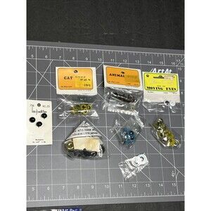 Vintage Lot Of Craft Eyes Blue, Yellow, Black Cat Eyes For Dolls Stuffed Animal